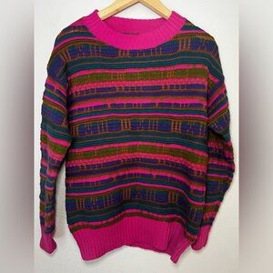 WILD FABLE RETRO 90s MULTI COLOR BOHO COLORFUL KNIT SWEATER WOMENS XS